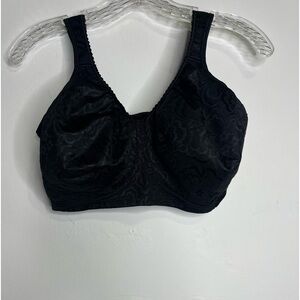Playtex 18 Hour Ultimate Magic Lift & Support Bra Size 38DDD Black Tagless 4745